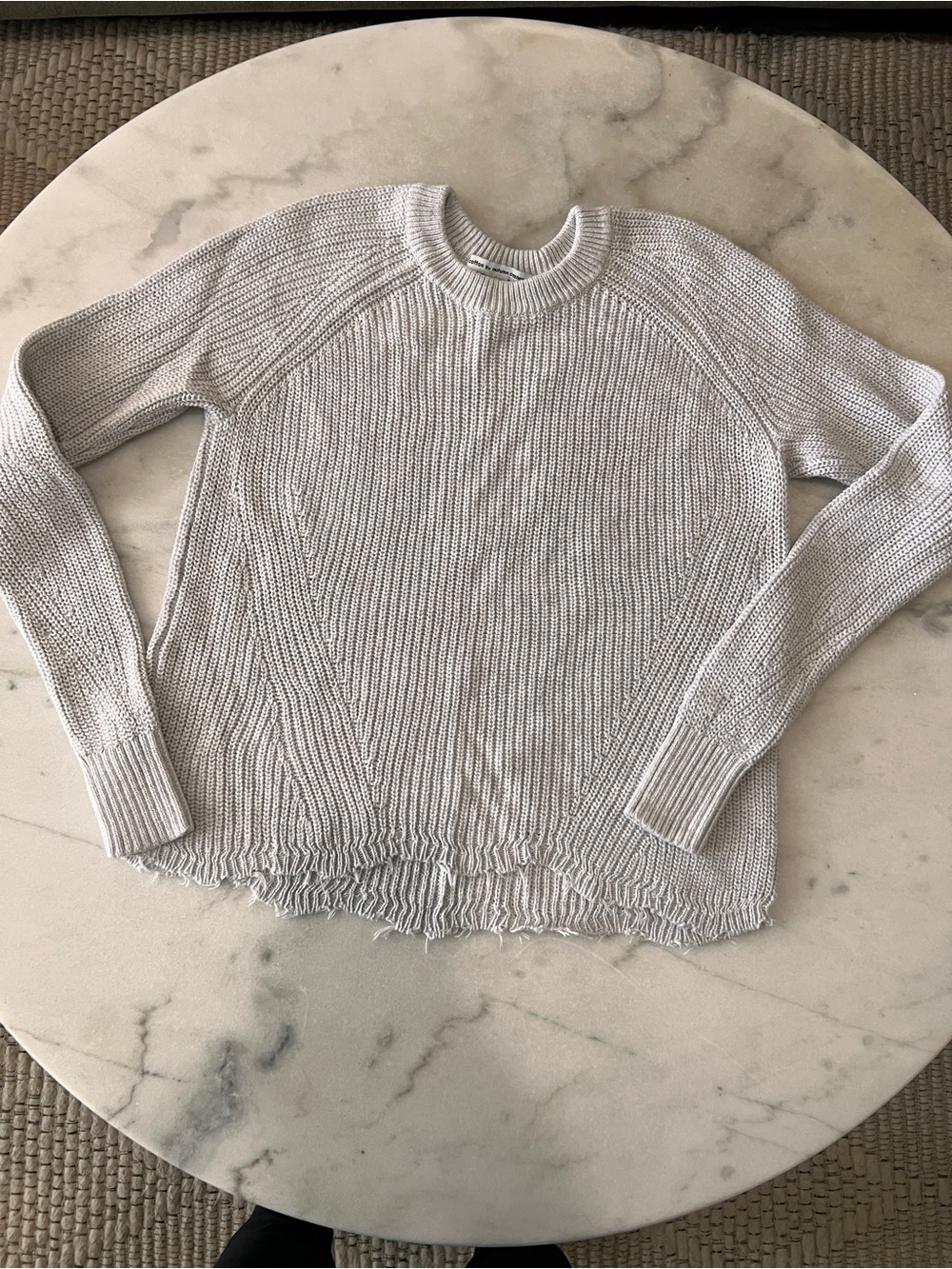 Cotton by Autumn Cashmere - Light Gray 100% cotton Sweater - size SM